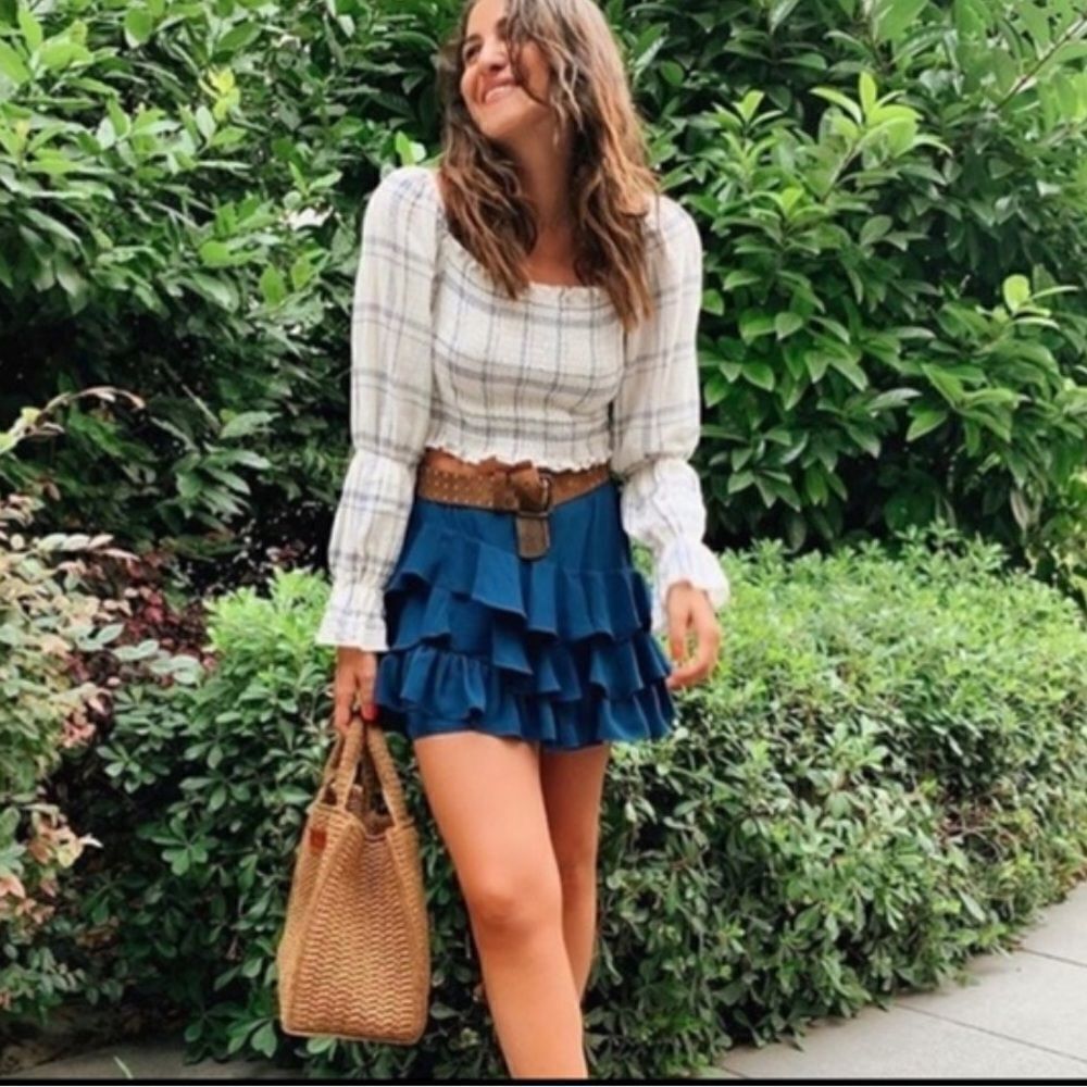 ✨ Zara Plaid Smocked Top✨